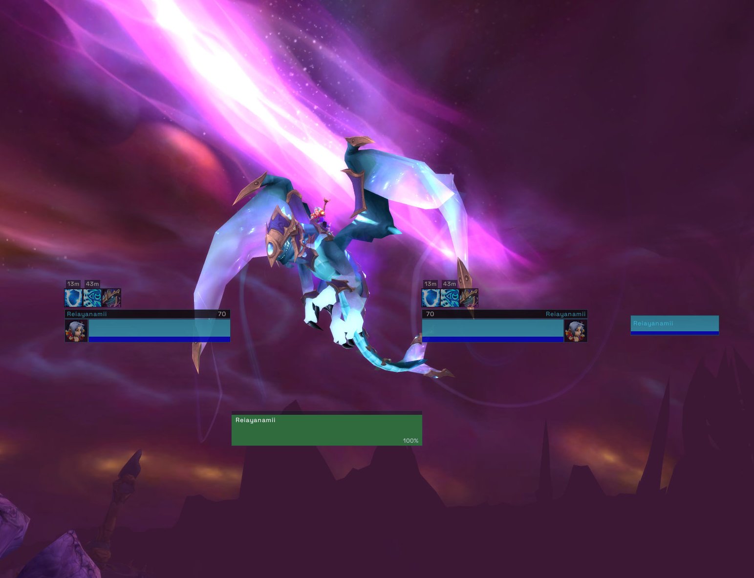 DMK_UnitFrames player frame with aura icons and countdown timers